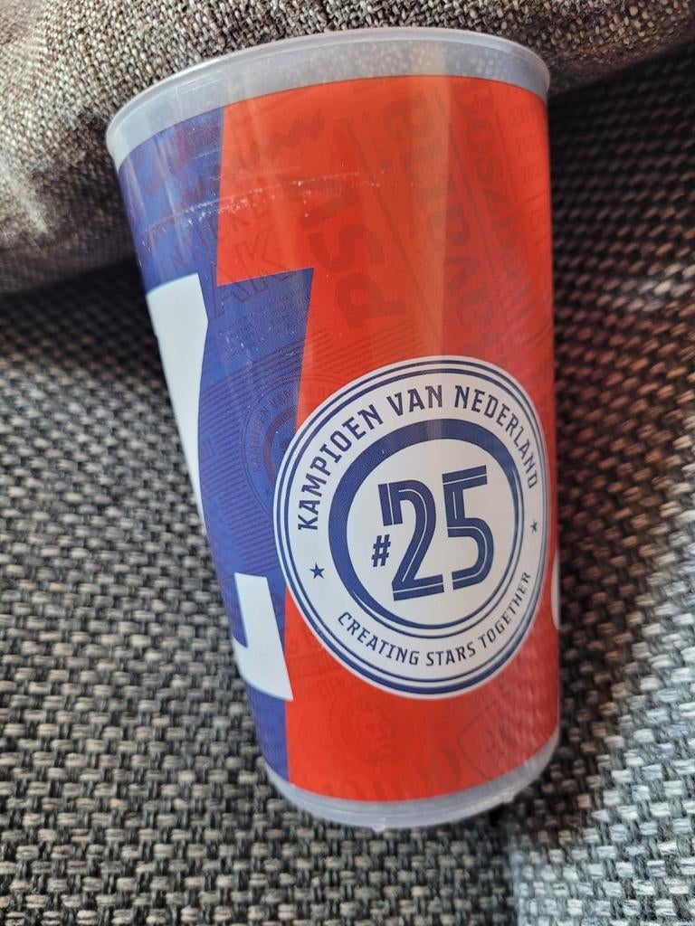 Psv beker 25 x kampioen van nederland van bommel, Ophalen of Verzenden, Zo goed als nieuw, Bierglas