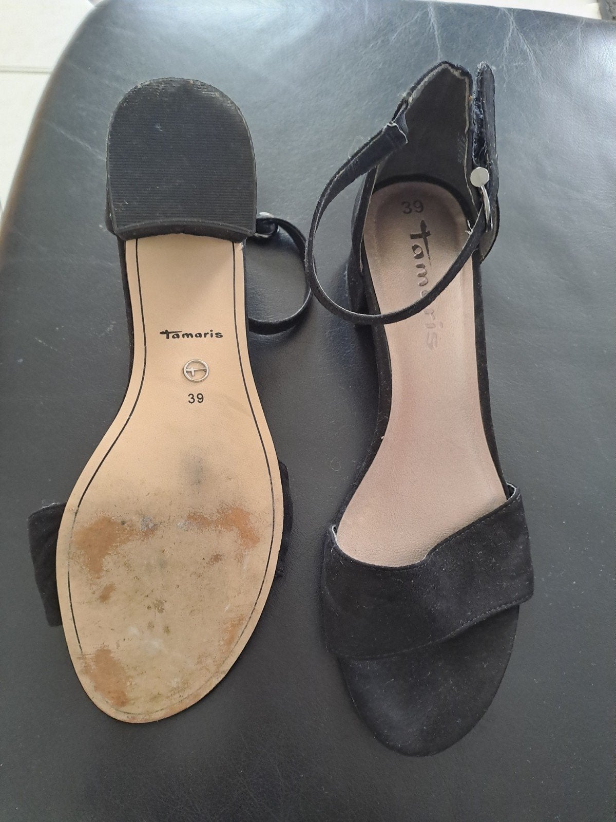 Zwarte Tamaris Sandalen Maat 39, Zwart, Sandalen of Muiltjes, Gedragen, Ophalen
