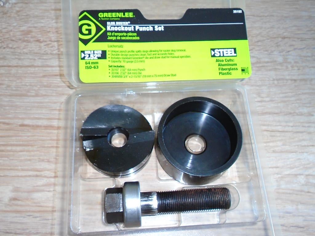 Ponsgaten set Greenlee 64 mm Nieuw, Doe-het-zelf en Verbouw, Gereedschap | Handgereedschap, Ophalen of Verzenden, Nieuw