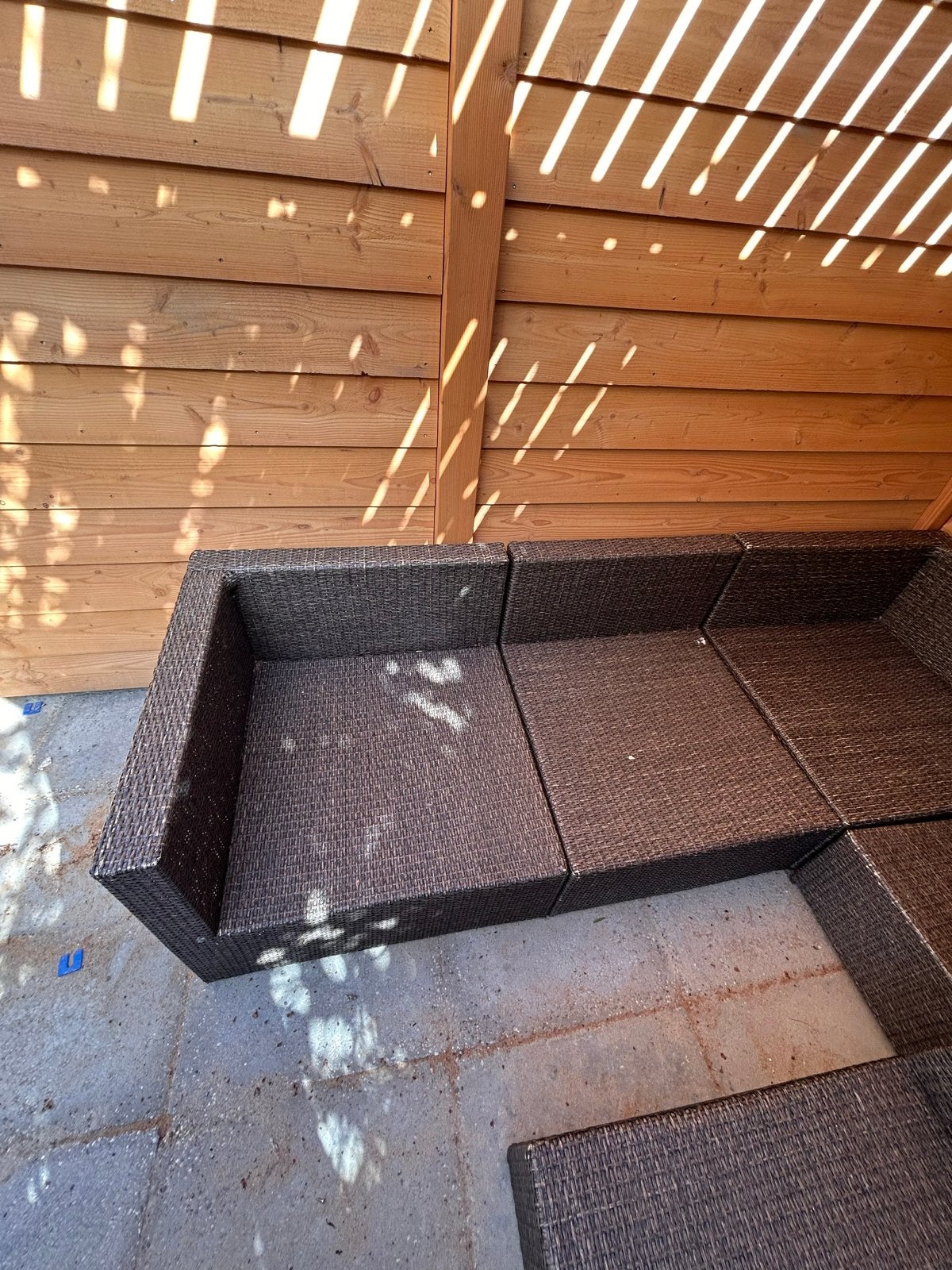 Wicker Loungeset - Modulair met lichte verkleuring, Tuin en Terras, Ophalen, Gebruikt, Meer dan 8 zitplaatsen, Loungeset