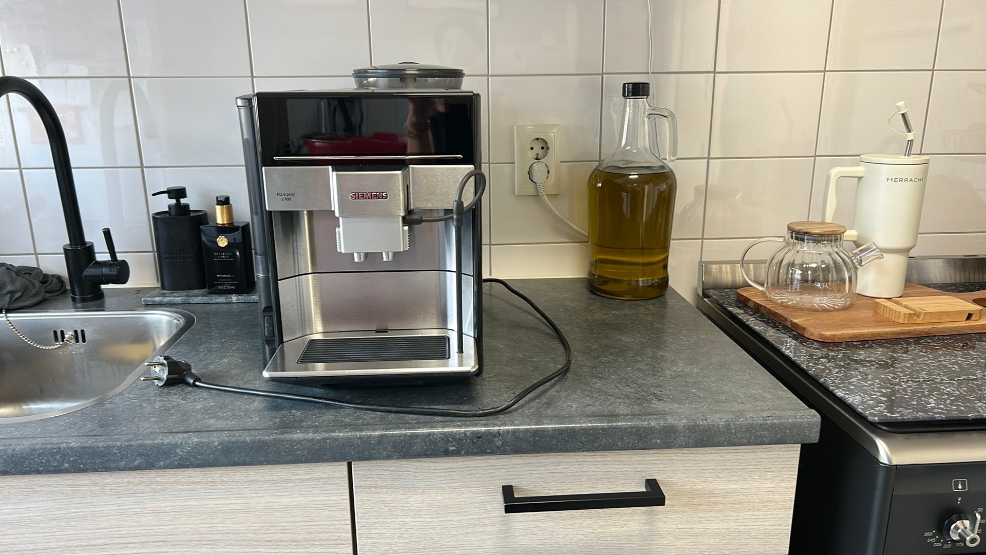 Siemens eq6 plus s700 koffiemachine, Ophalen, Afneembaar waterreservoir, Gebruikt, Koffiemachine
