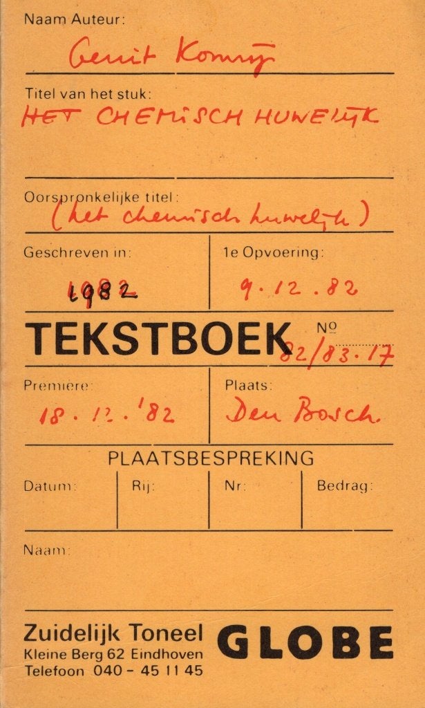 Het Chemisch Huwelijk - Gerrit Komrij BOEK, Ophalen of Verzenden, Gelezen, Gerrit Komrij