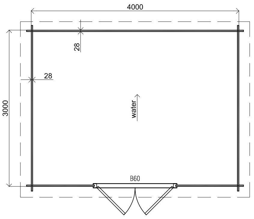 Fonteyn Basicline Blokhut Lavendel 400x300cm, Tuin en Terras, Tuinhuizen, 200 tot 400 cm, 250 tot 500 cm, Blokhut, Nieuw