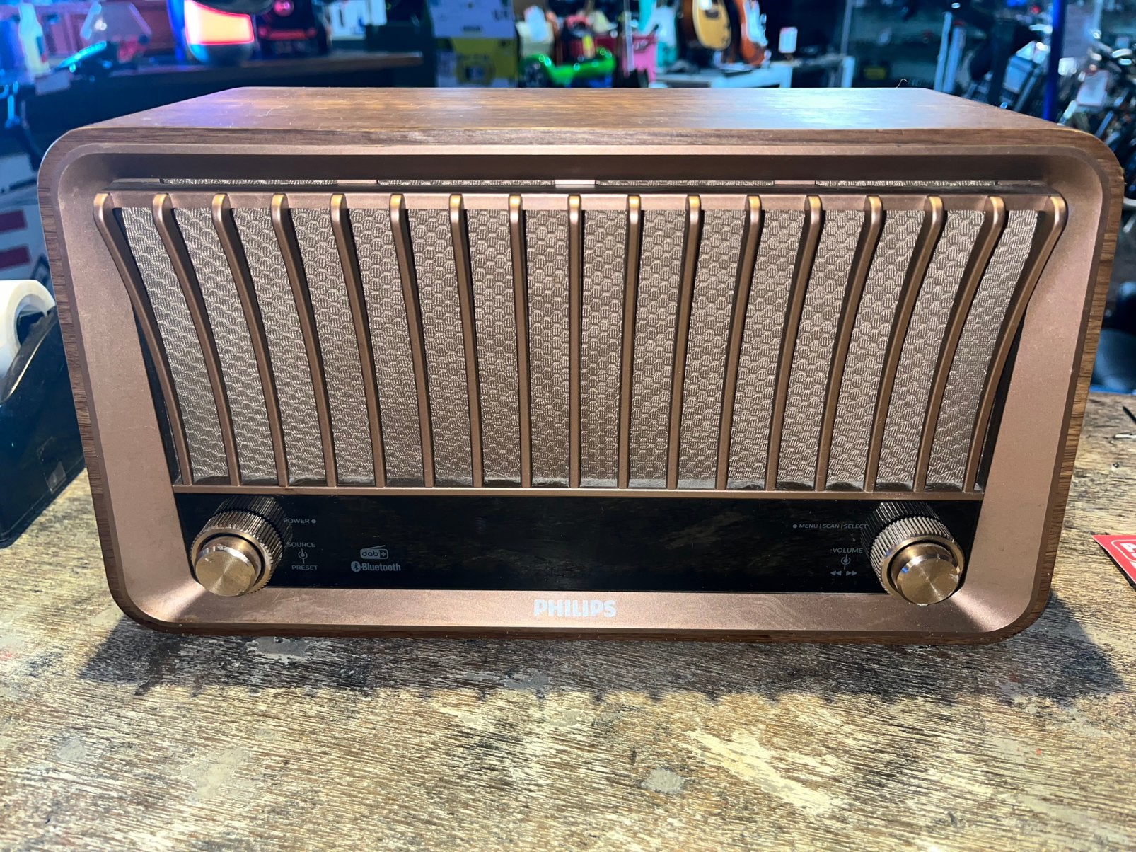 PHILIPS TAVS700/10 Vintage look DAB/FM/8BT RADIO/KLOK, PHILIPS, Info@philips.nl, Ophalen of Verzenden, Zo goed als nieuw