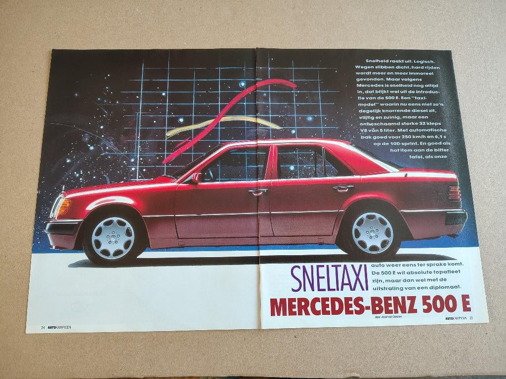 Auto Test (uit oud tijdschrift) Mercedes W124/ E500 (1991), Verzenden, Gelezen