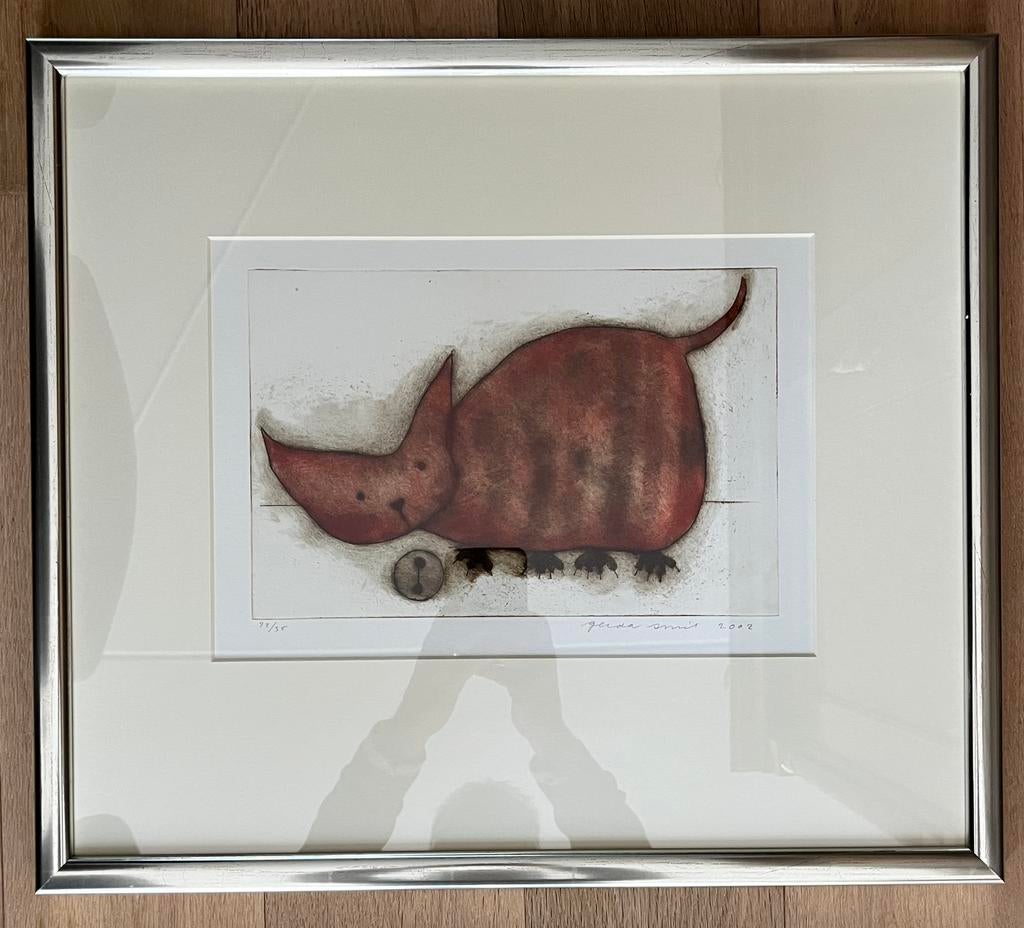 Ets "Berry" Gerda Smit 2002 (nr. 22/35), Antiek en Kunst, 2000 tot heden, 57 cm, Dagelijks leven, Ets