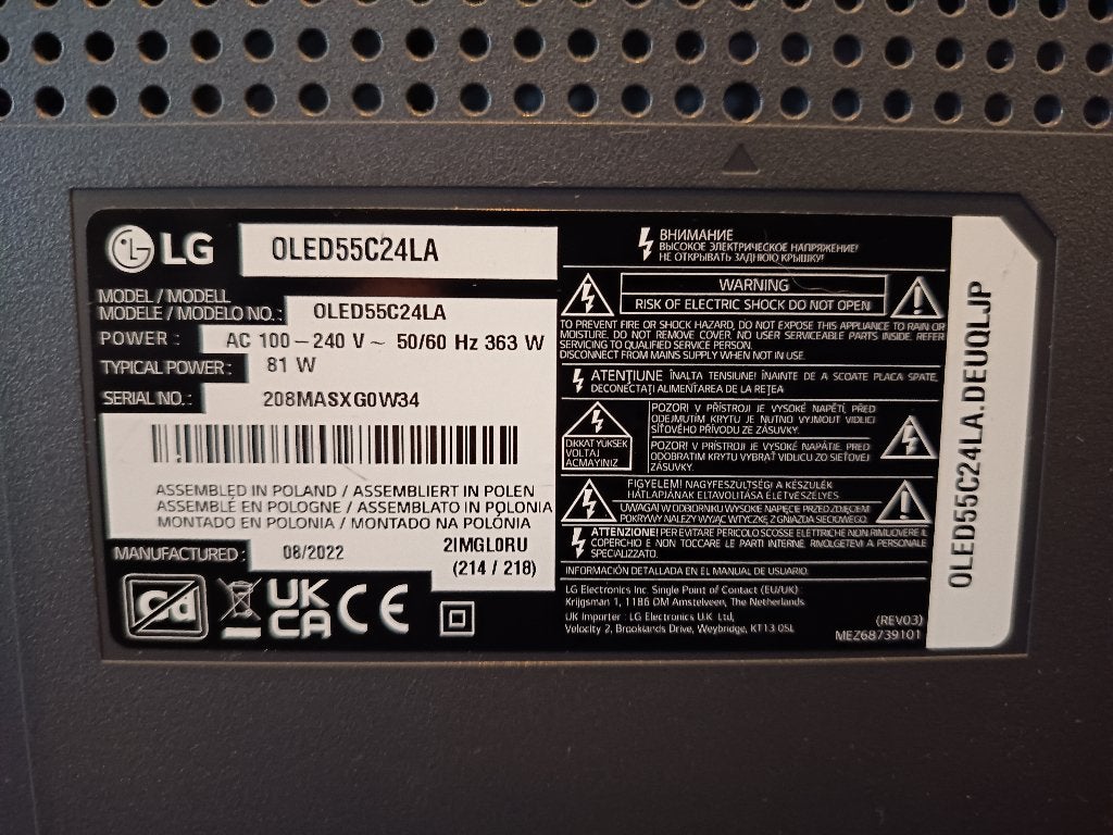 Foto 10 van OLED TV merk LG - model OLED55C24LA - 55 inch (!) - kapot