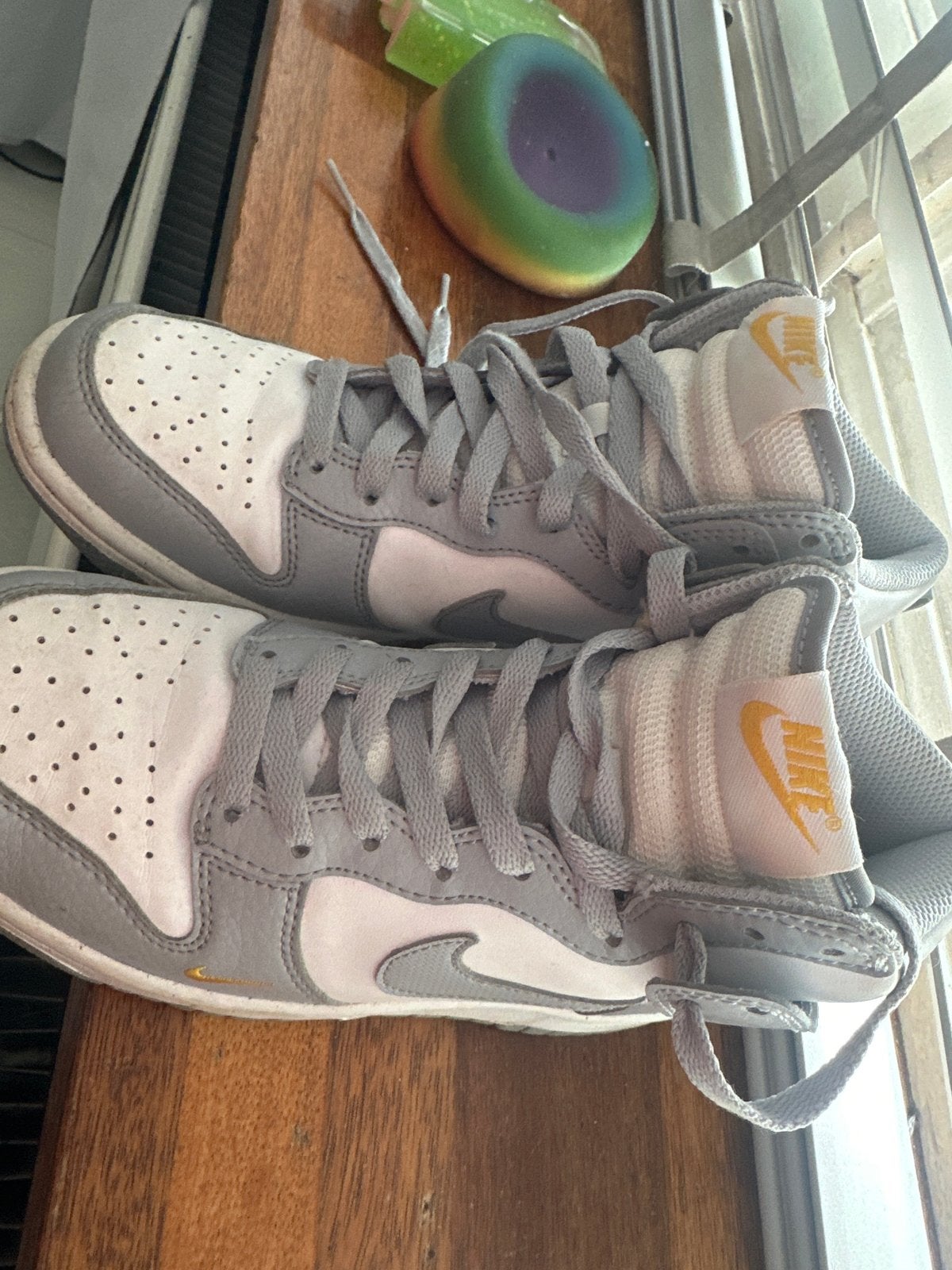 Nike Dunk High sneakers - Grijs/Wit - Maat 36, Kinderen en Baby's, Ophalen of Verzenden, Gebruikt, Jongen of Meisje, Schoenen