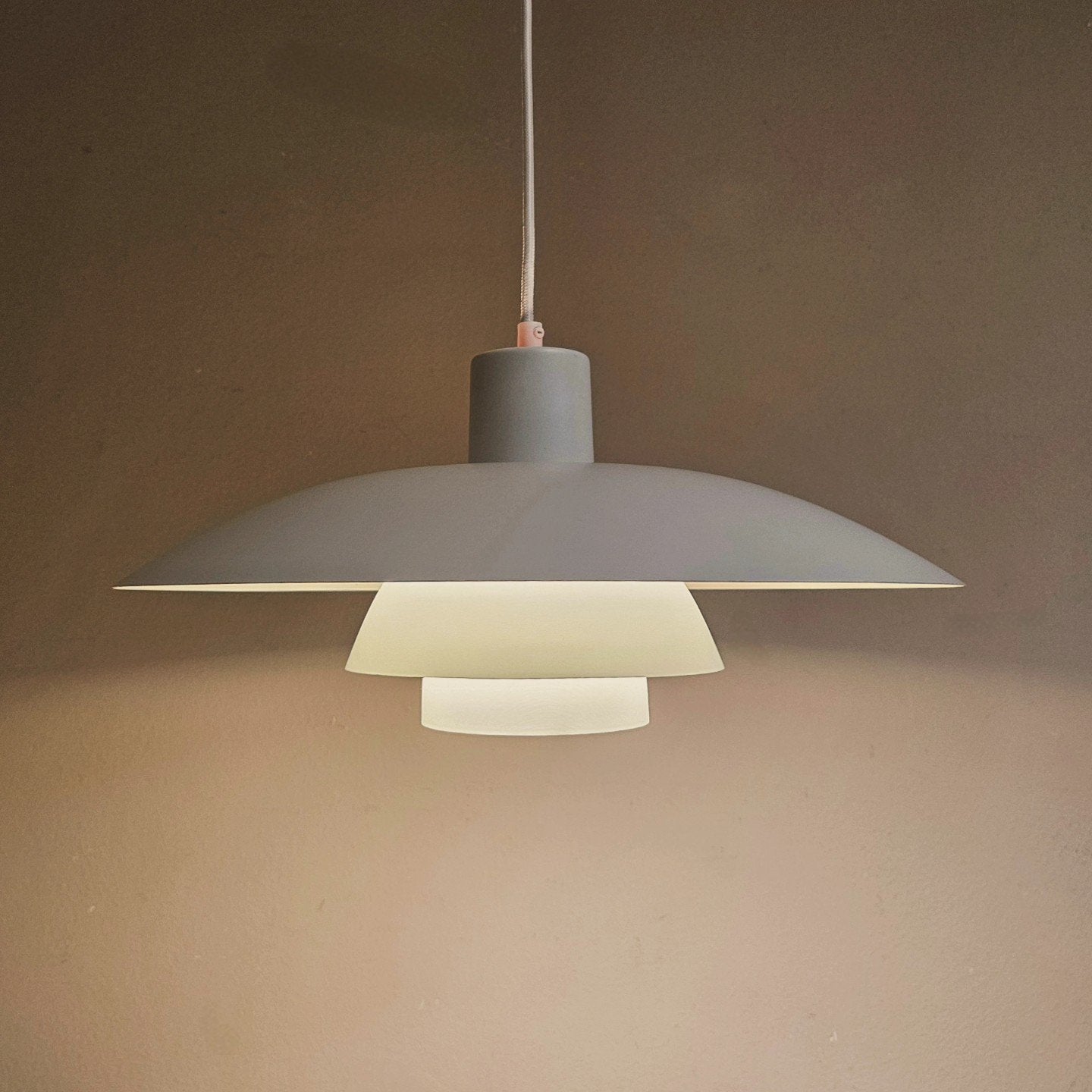 Vintage PH 4/3 Hanglamp Poul Henningsen - Louis Poulsen Wit, Zo goed als nieuw, Metaal, E27 (groot), Ophalen of Verzenden