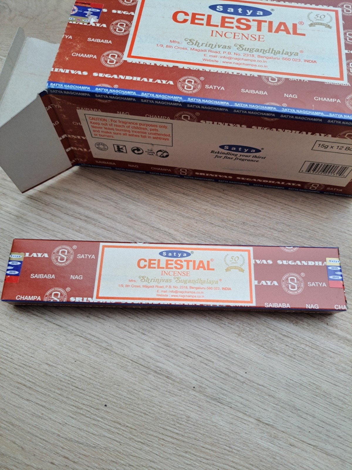 Satya Celestial Wierook - 12 pakjes van 15g, Ophalen of Verzenden, Nieuw