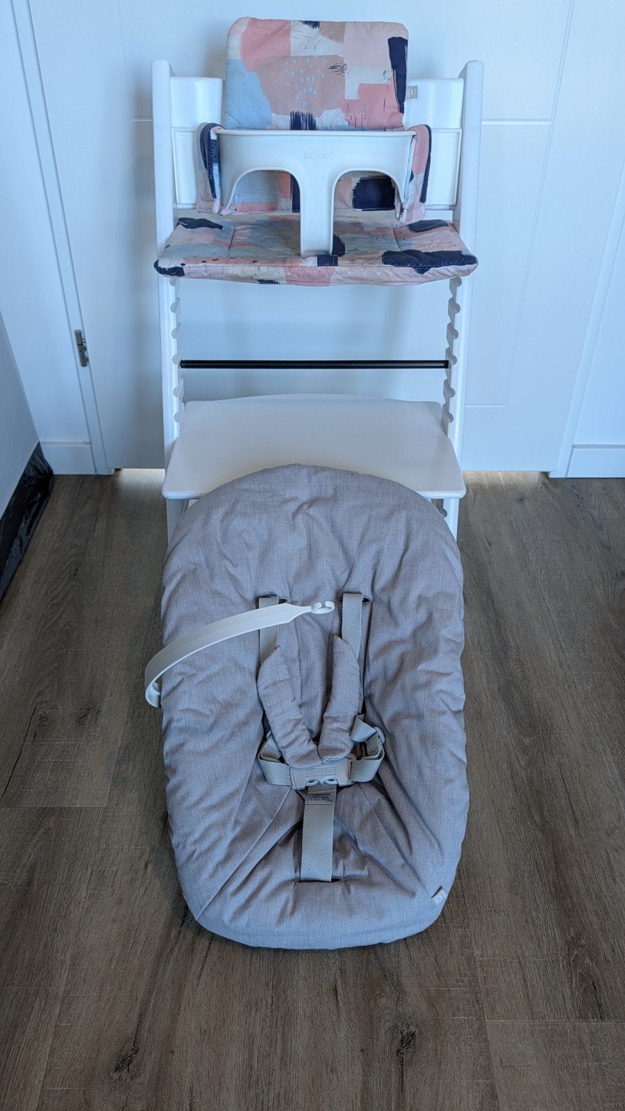Stokke Tripp Trapp COMPLEET | Babyset + Newbornset + kussens, Ophalen, Gebruikt, Meegroeistoel