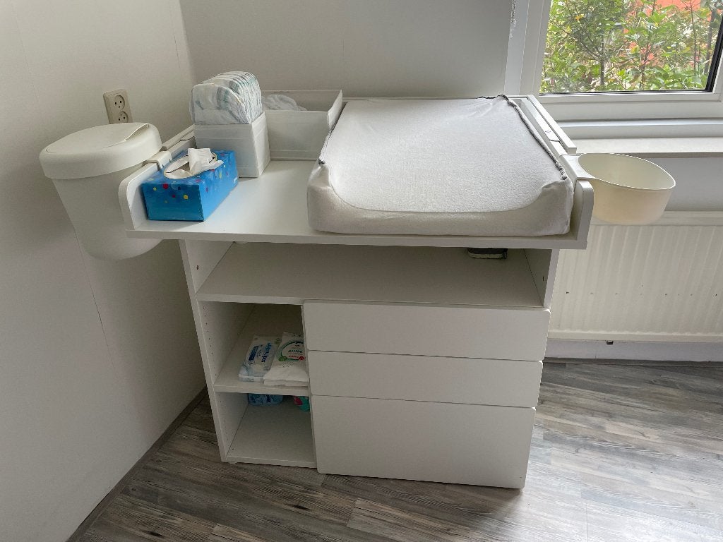 IKEA SMÅSTAD Changing table, white, with 3 drawers, Ophalen, Minder dan 75 cm, 70 cm of meer, Zo goed als nieuw