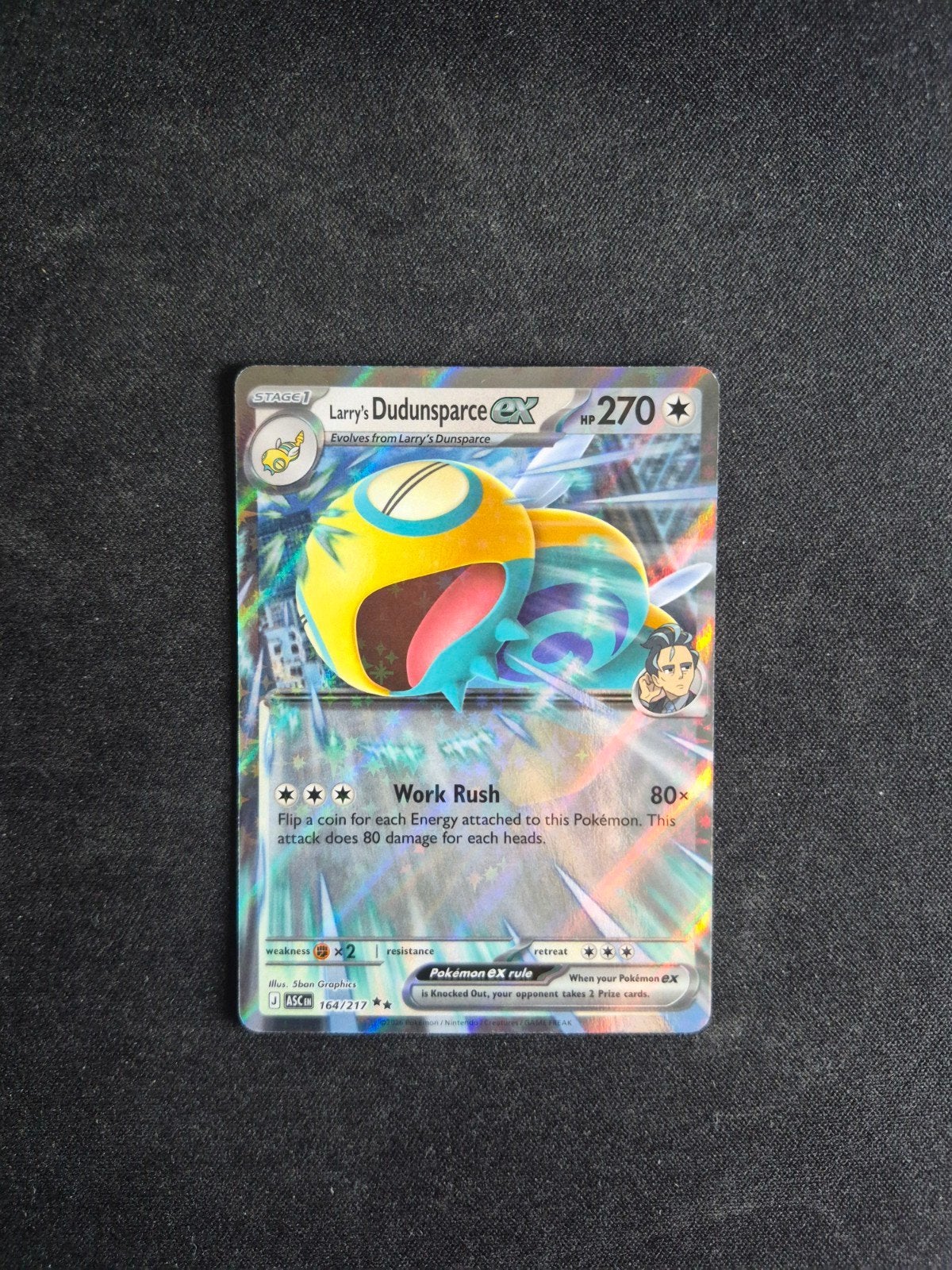 Pokemon Kaart Larry's Dudunsparce EX 164/217, Ophalen of Verzenden, Zo goed als nieuw, Losse kaart, Foil