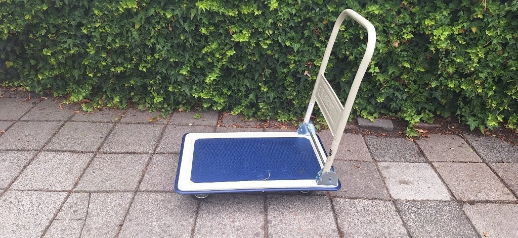 Plateauwagen, platformwagen, steekwagen, 150 kg, Blauw, Ophalen, Gebruikt