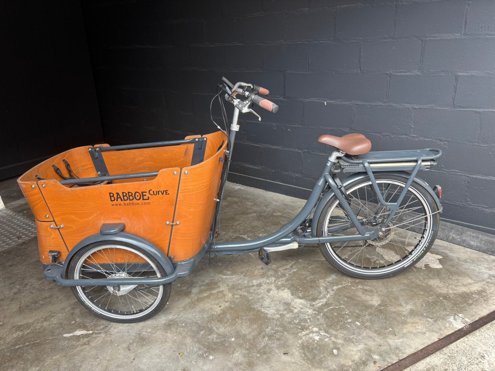 Elektrische bakfiets babboe curce, 4 kinderen of meer, Gebruikt, Elektrisch, Schijfrem