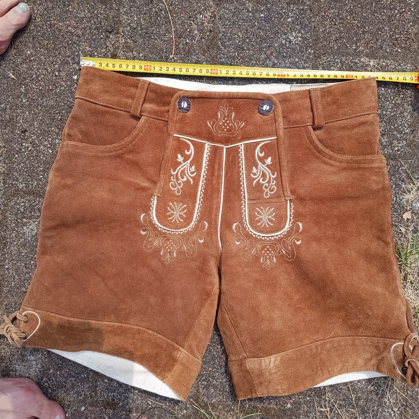 Lederhose Almbock 48 zo goed als nieuw kort echt leder, Maat 48/50 (M), Almbock, Ophalen of Verzenden, Kleding
