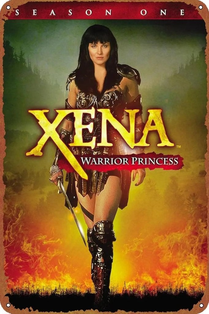 Vintage metalen bordje Xena Warrior Princess (30x20cm), Ophalen of Verzenden, Nieuw, Tv