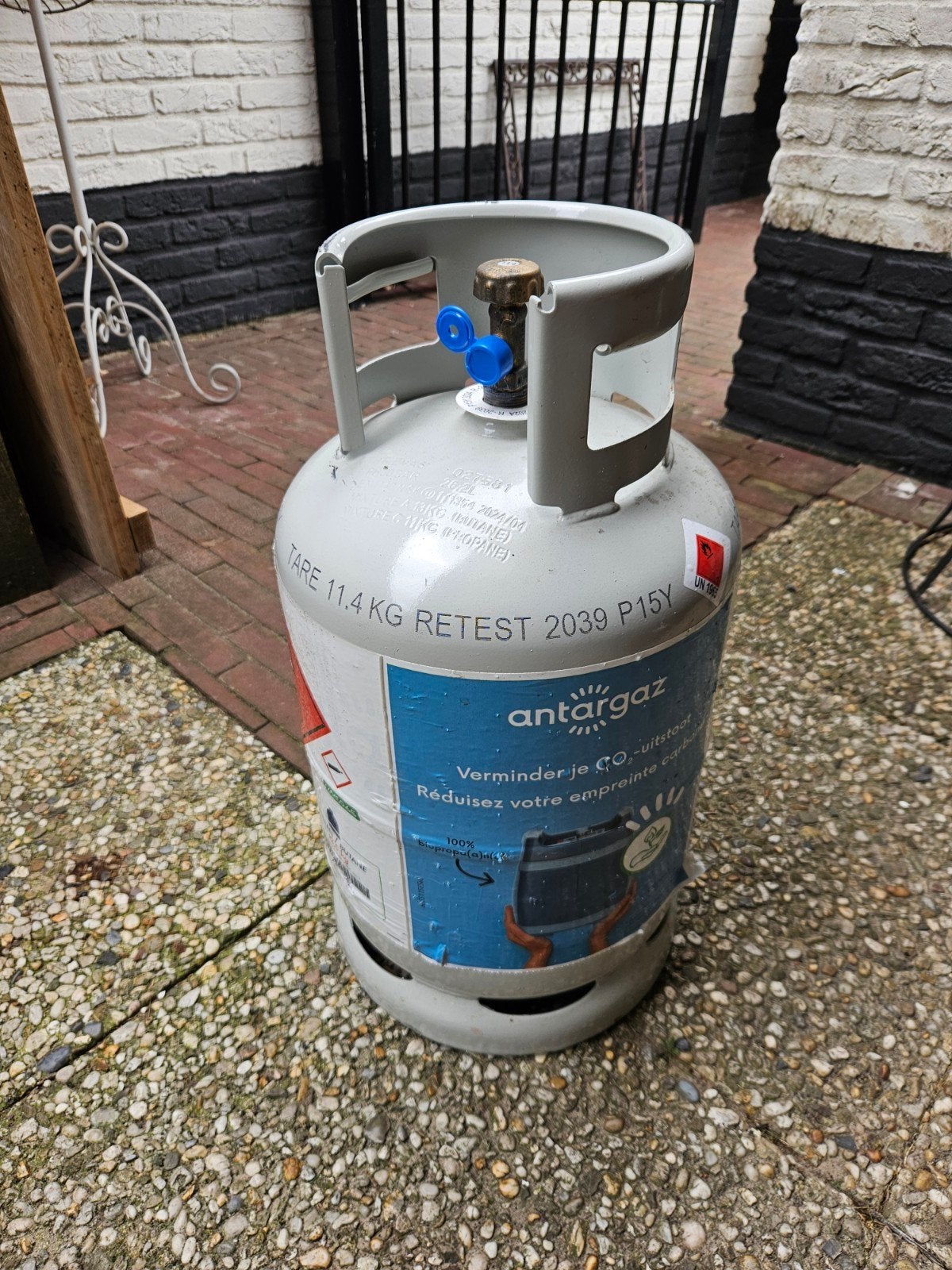 Gasfles 11,4 kg vol, Ophalen