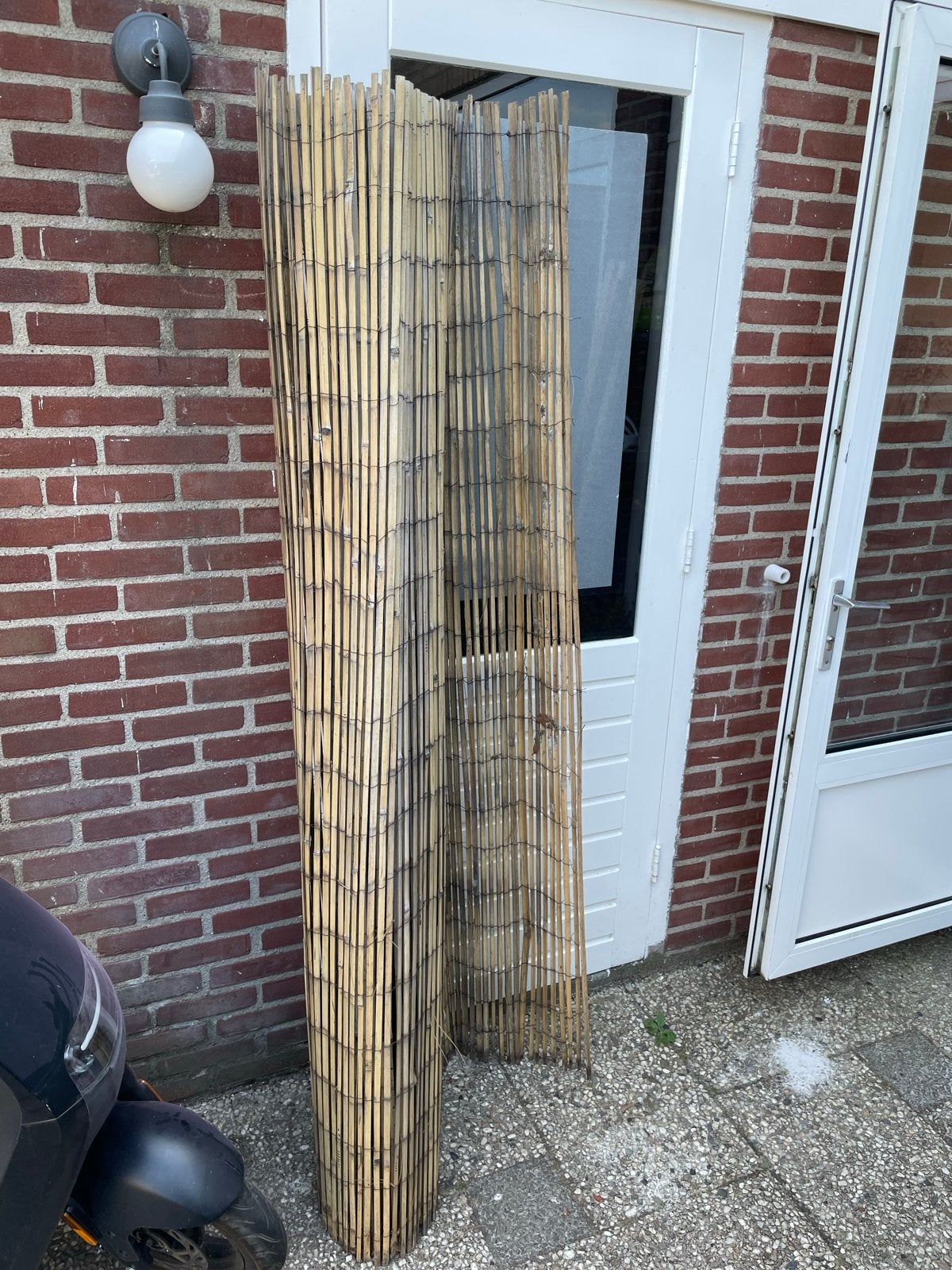 Bamboe split tuinscherm/balkonscherm 200 x c.a. 380 cm, Tuin en Terras, Tuinschermen, Ophalen, Gebruikt, Overige materialen, 200 cm of meer