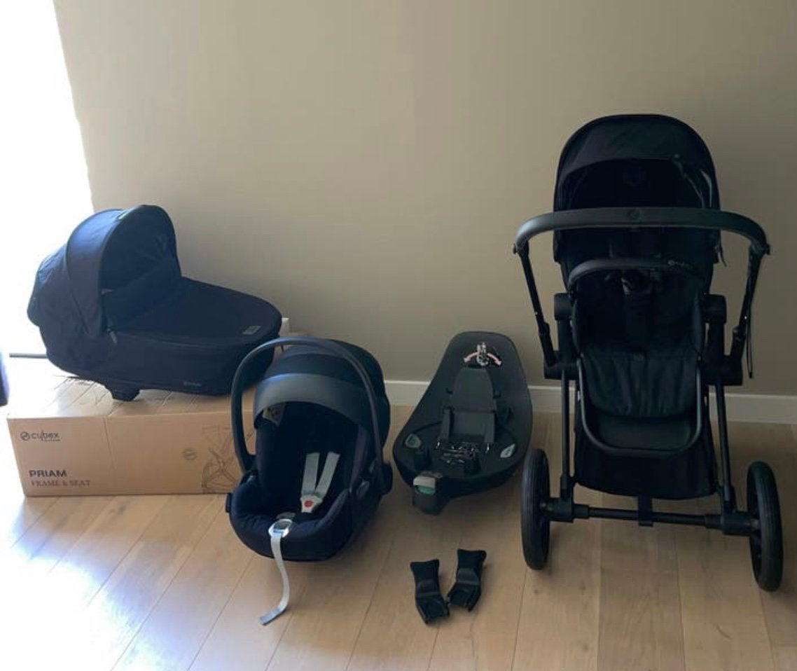 Cybex Priam Deep black kinderwagen + maxicosi, Ophalen, Zo goed als nieuw, Board