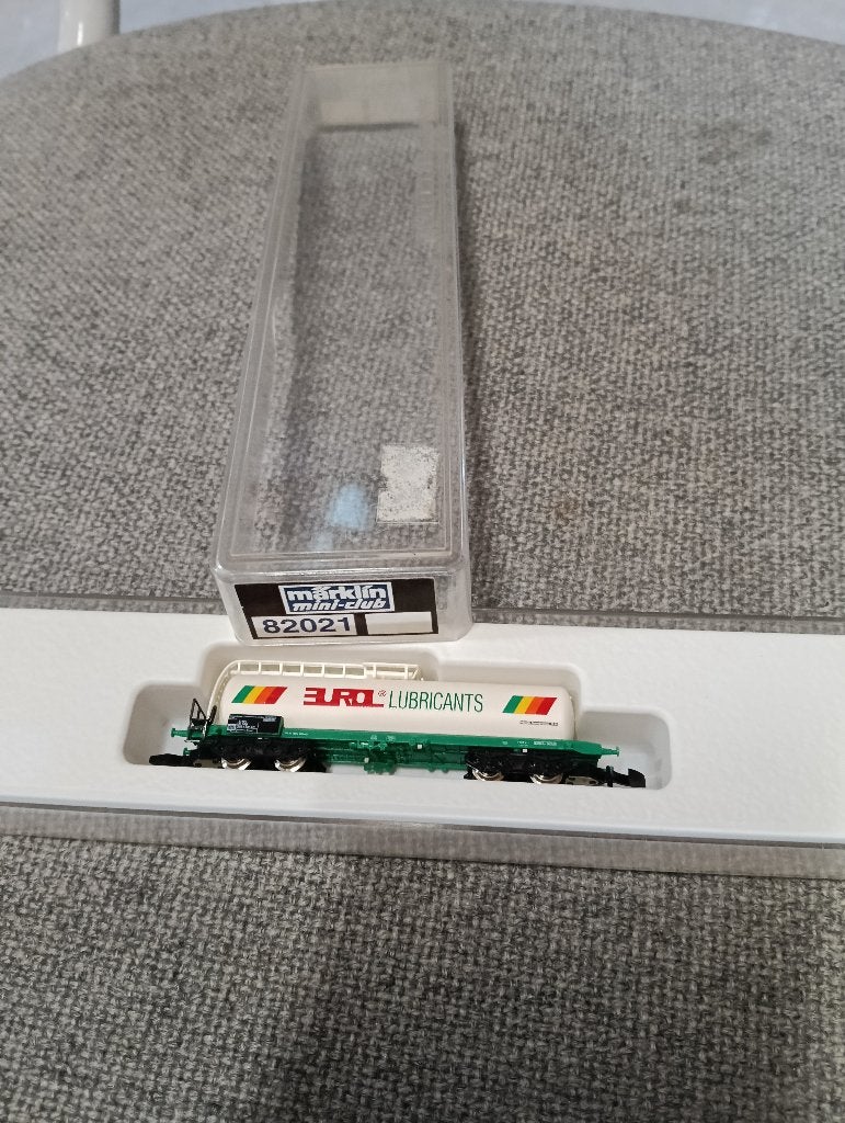 Marklin mini club Z spoor 82021 Ketelwagen Eurol, Wisselstroom, Wagon, Ophalen of Verzenden, Zo goed als nieuw
