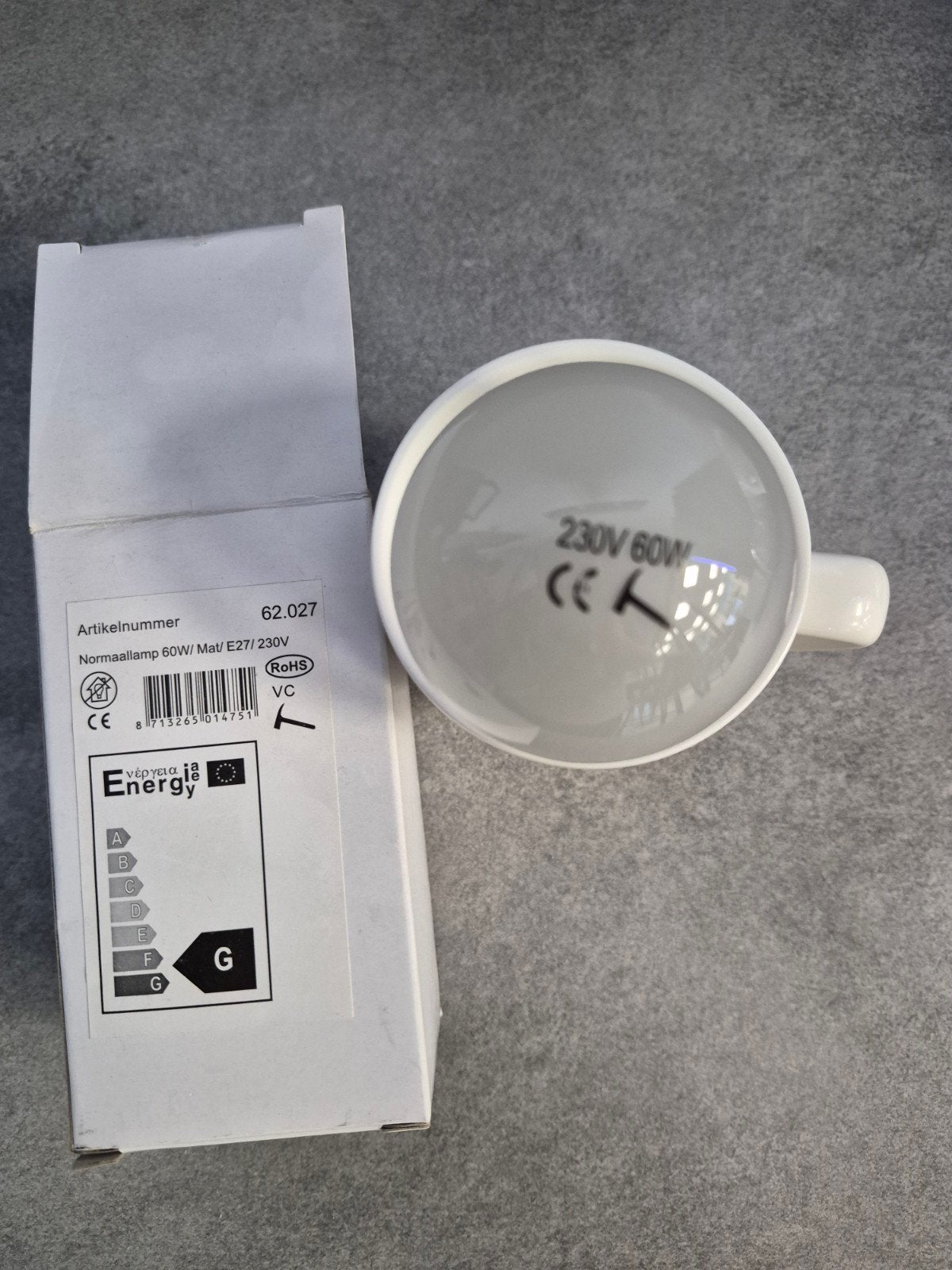 Normaallamp 60W E27 230V - Meerdere beschikbaar, getest, Ophalen of Verzenden, Gebruikt