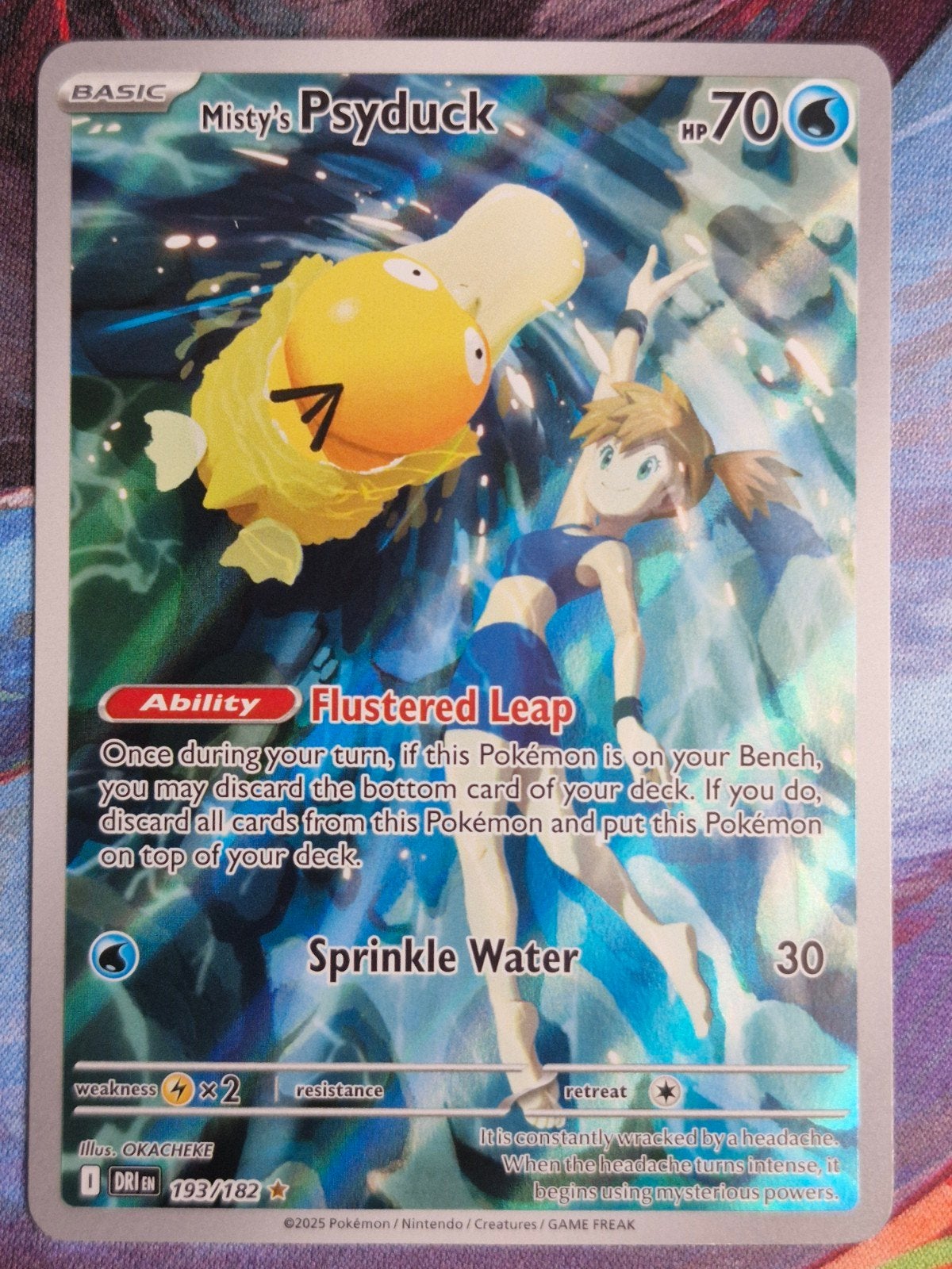 Misty's Psyduck 193/182 - Pokémon Kaart, Ophalen of Verzenden, Zo goed als nieuw, Losse kaart, Foil