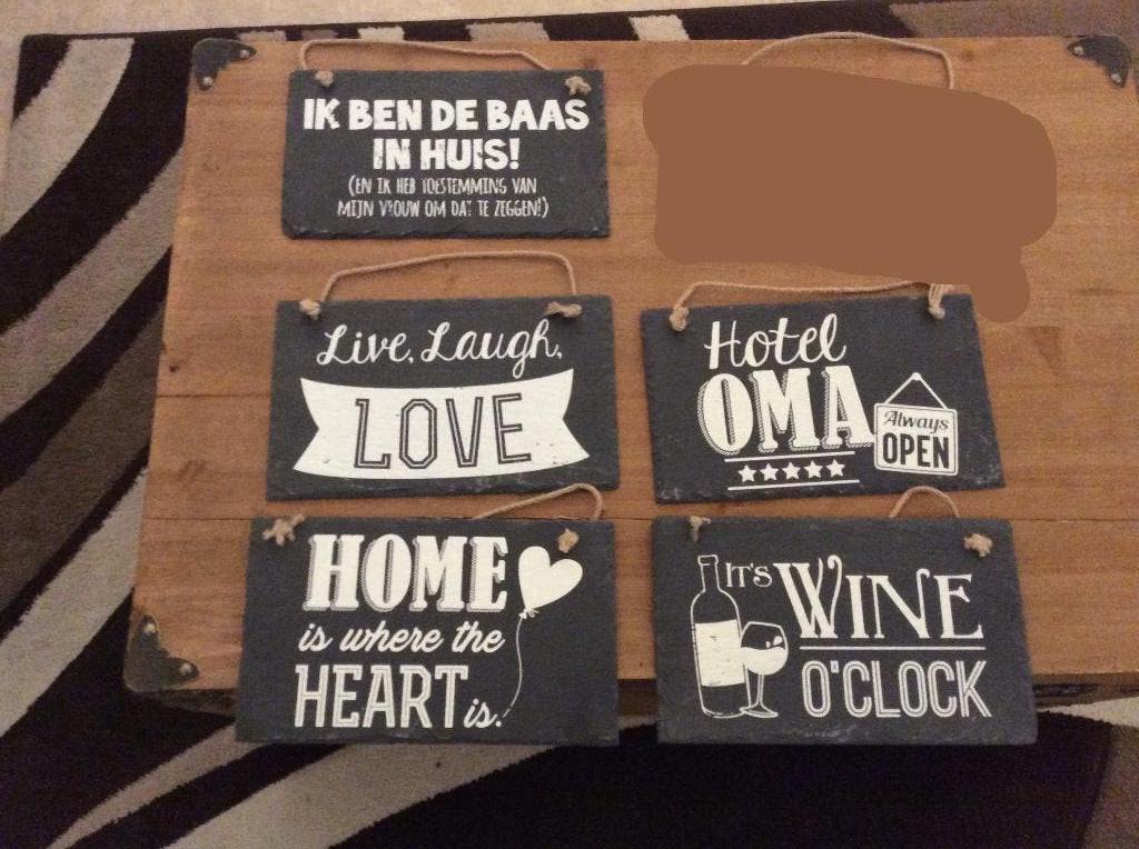 Leistenen bord , verschillende teksten Nieuw. 25x15 cm, Ophalen of Verzenden, Nieuw