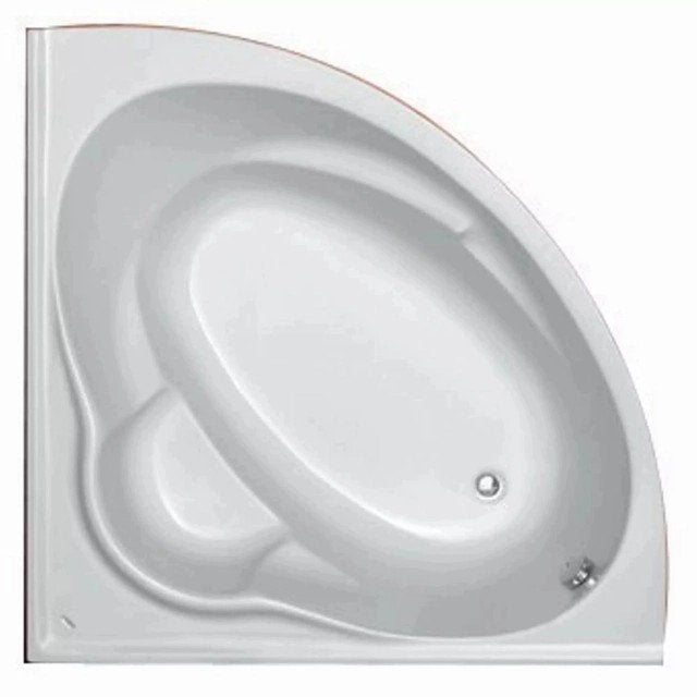 Plieger Hoekbad 135x135 cm met frontpaneel, afvoer en poten, Ophalen, Gebruikt, Bad