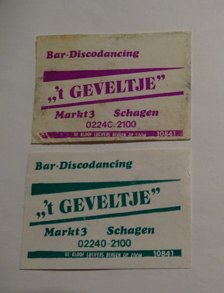 Bar Dancing     't GEVELTJE    Markt   SCHAGEN, Verzamelen, Verzenden, Gebruikt, Luciferdoosjes of -merken