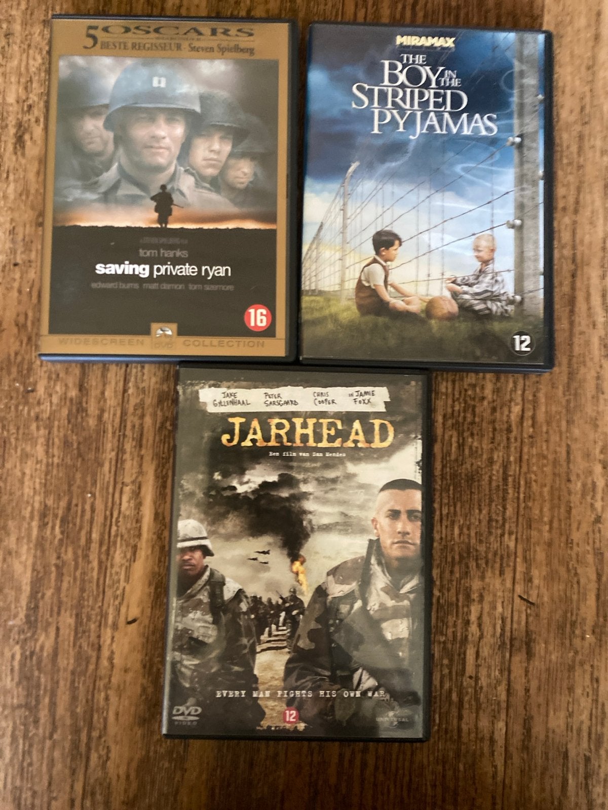 3x DVD Oorlogsdrama: Saving Private Ryan, Jarhead, The Boy i, Engels, Vanaf 16 jaar, Nederlands, Ophalen of Verzenden