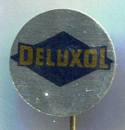 Deluxol Olie Maatschappij - Rotterdam blik speldje ( M_144), Verzamelen, Verzenden, Zo goed als nieuw, Transport, Speldje of Pin