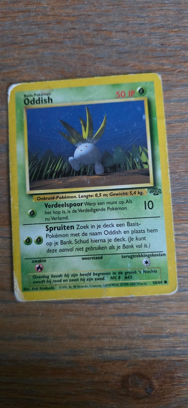 Pokémon Kaart Oddish (Basis Pokémon) - 50 IP, Ophalen of Verzenden, Gebruikt, Losse kaart