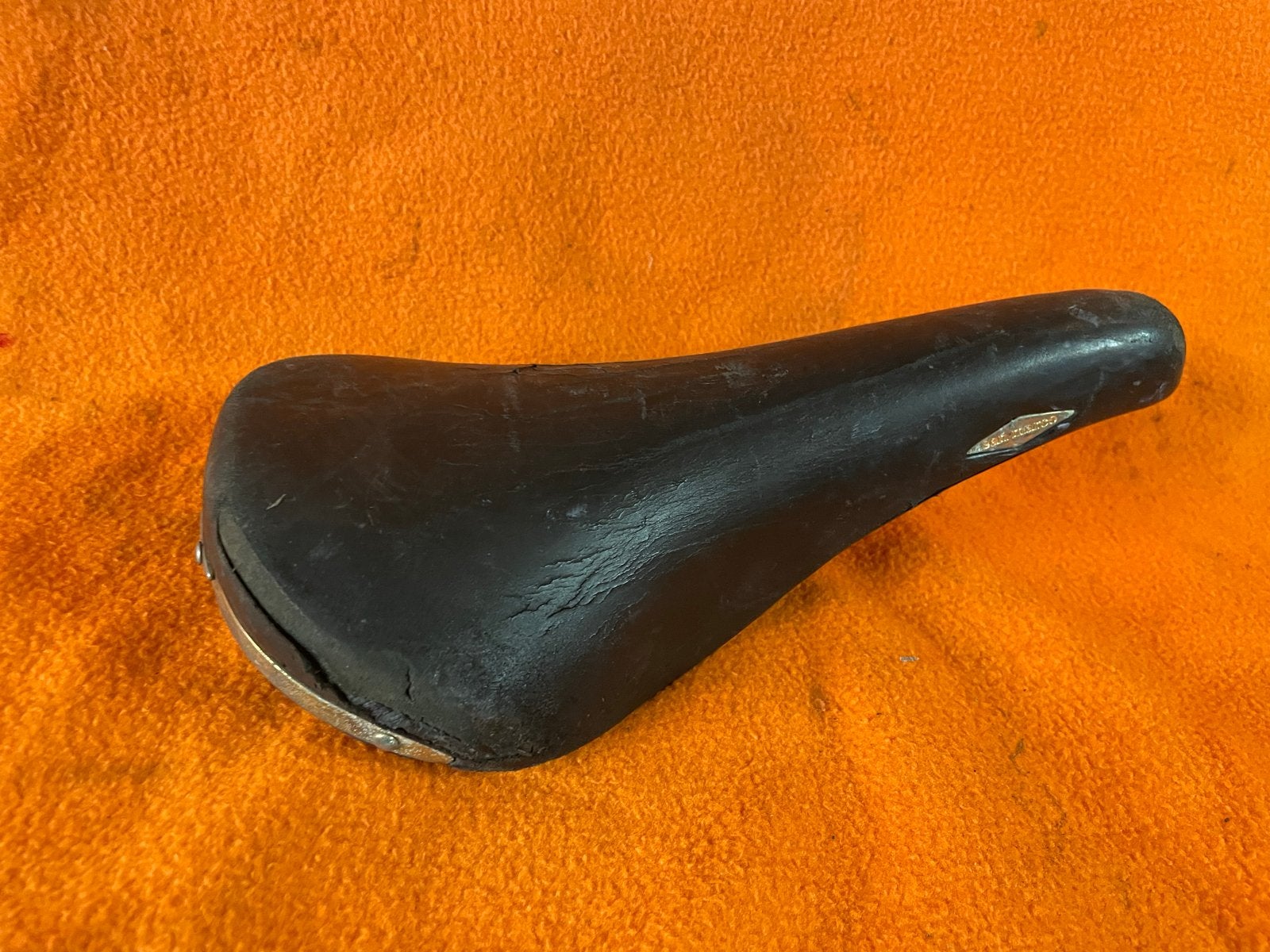 Vintage Selle San Marco Rolls  Fietszadel - Zwart Leer, Fietsen en Brommers, Gebruikt, Leer, Verzenden, Zadel
