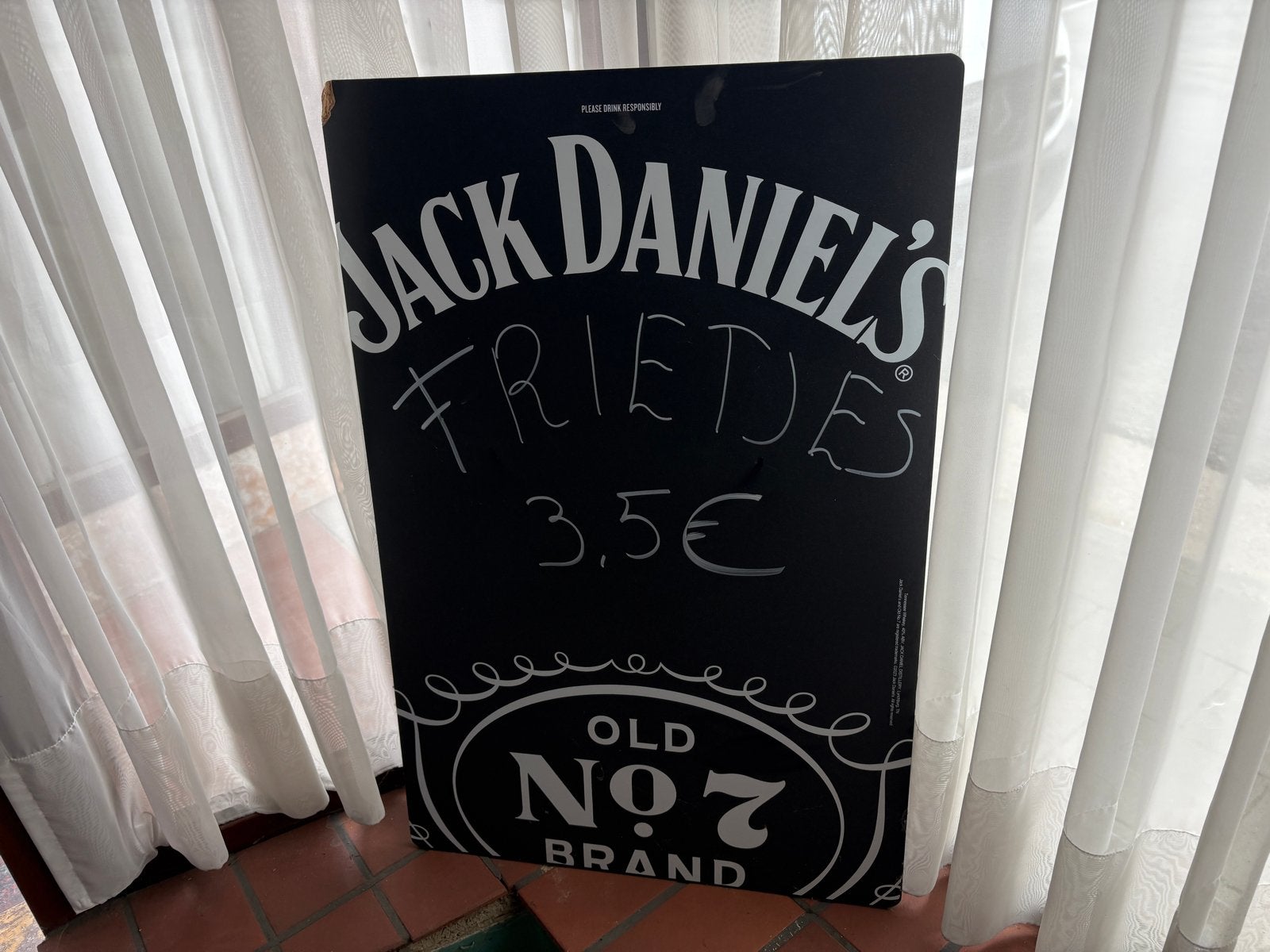 Jack Daniel's Frietjes Reclamebord, Verzamelen, Ophalen of Verzenden, Gebruikt