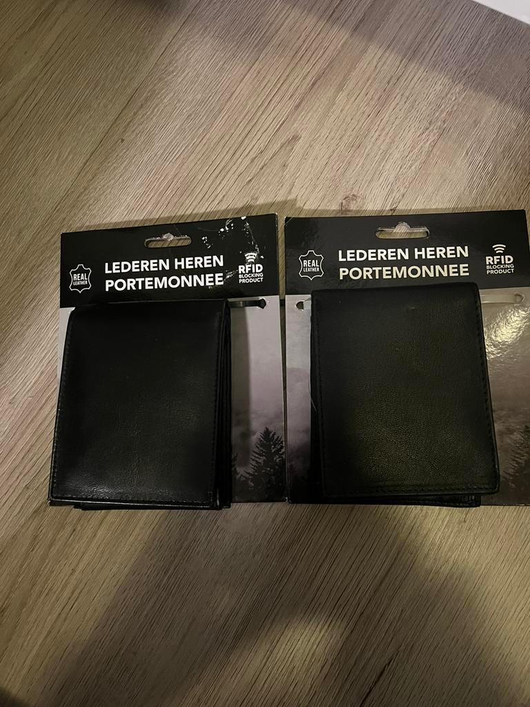 Leren heren portomonee, Ophalen of Verzenden, Nieuw, Zwart, Leer