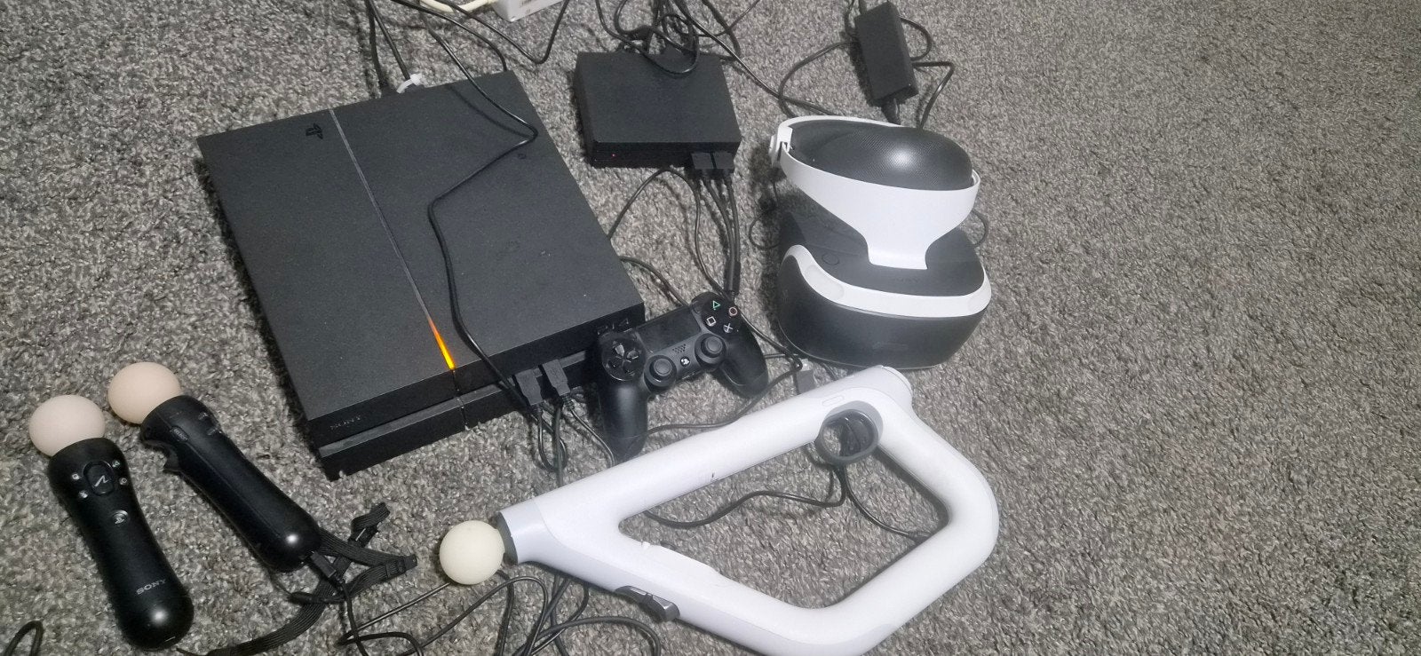 PlayStation 4 met complete PlayStation VR-set, Ophalen of Verzenden, Gebruikt, Met 3 controllers of meer, Original