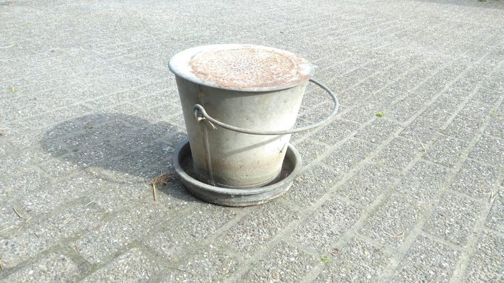 Antieke Zinken Waterbak / Bloempot, Ophalen