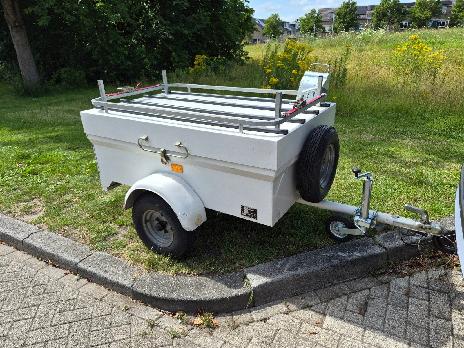 Saris Speedy bagagewagen met imperiaal en reservewiel, Auto diversen, Aanhangers en Bagagewagens, Ophalen, Gebruikt