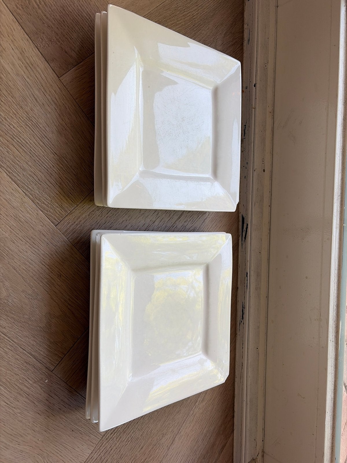 6 vierkante witte borden - Maxwell & Williams, Ophalen, Gebruikt, Bord(en), Modern