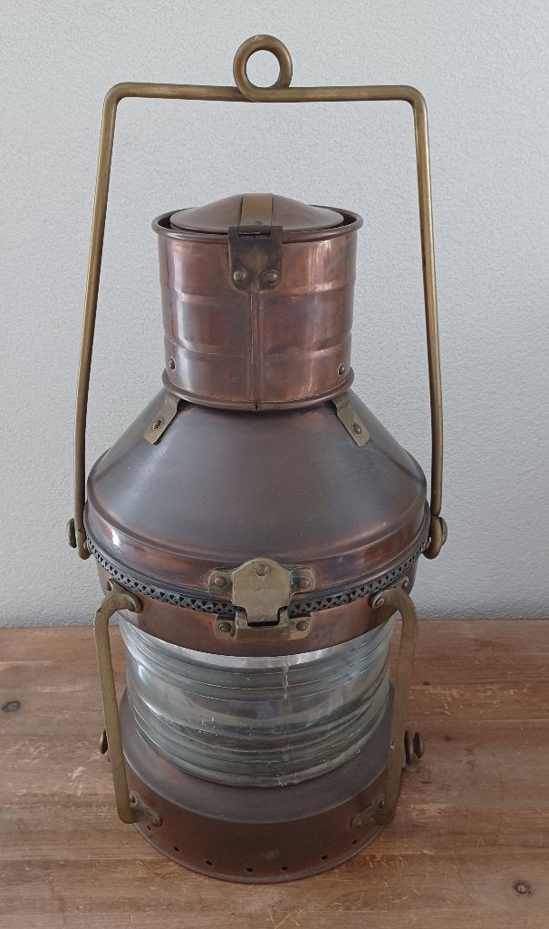 Antieke scheepslamp Anchor 48 x 27 cm met originele brander, Antiek en Kunst, Antiek | Lampen, Ophalen