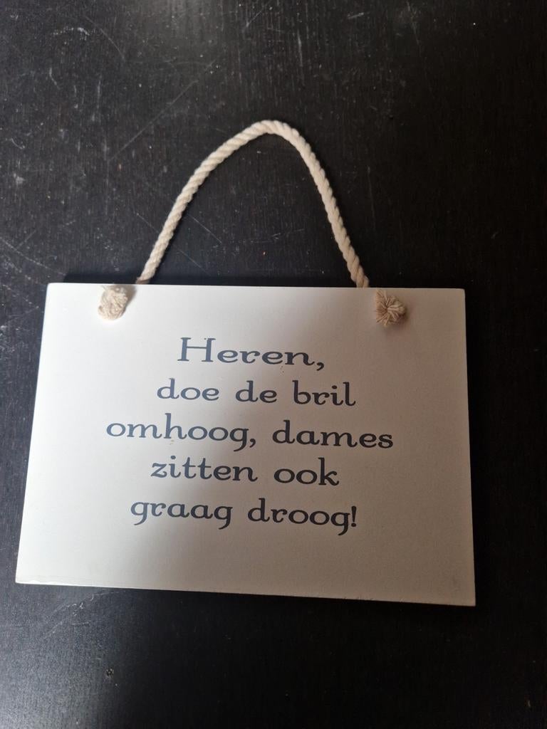 Wc tekstbord, Ophalen of Verzenden, Zo goed als nieuw