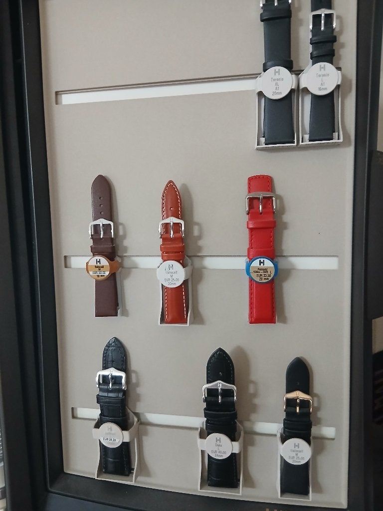 8 nieuwe Horlogebandjes Hirsch verschillende maten, Overige merken, Overige materialen, Leer, Verzenden