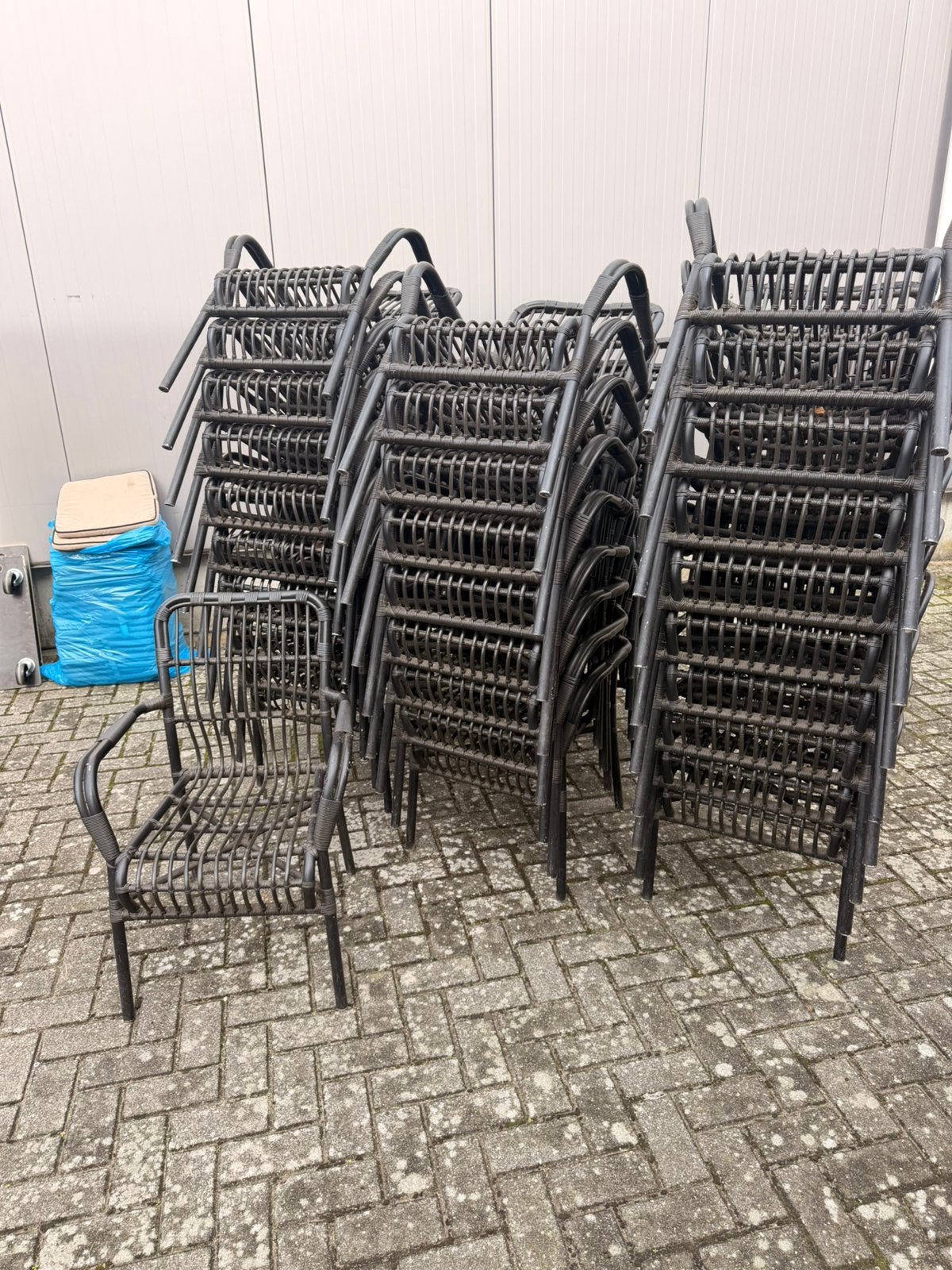 Aluminium stapelbare terrasstoelen wicker stoelen terras, Ophalen of Verzenden, Gebruikt, Aluminium, Stapelbaar