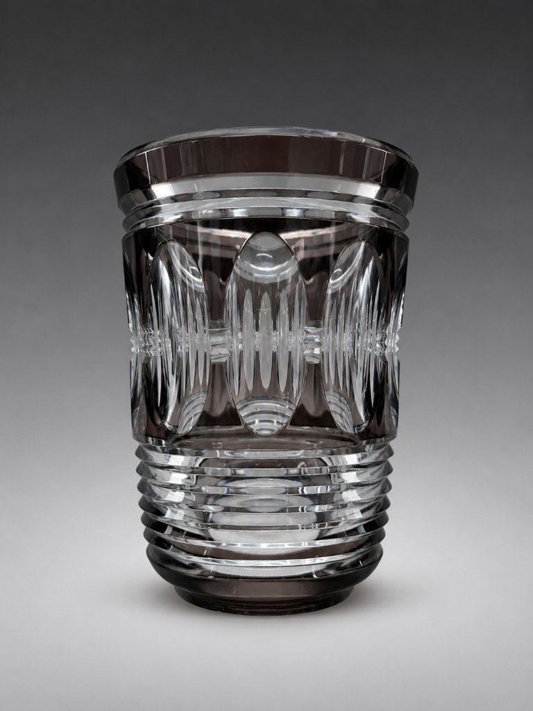 Zware Val Saint Lambert Art Deco Vaas Fumé Amethist, Ophalen of Verzenden