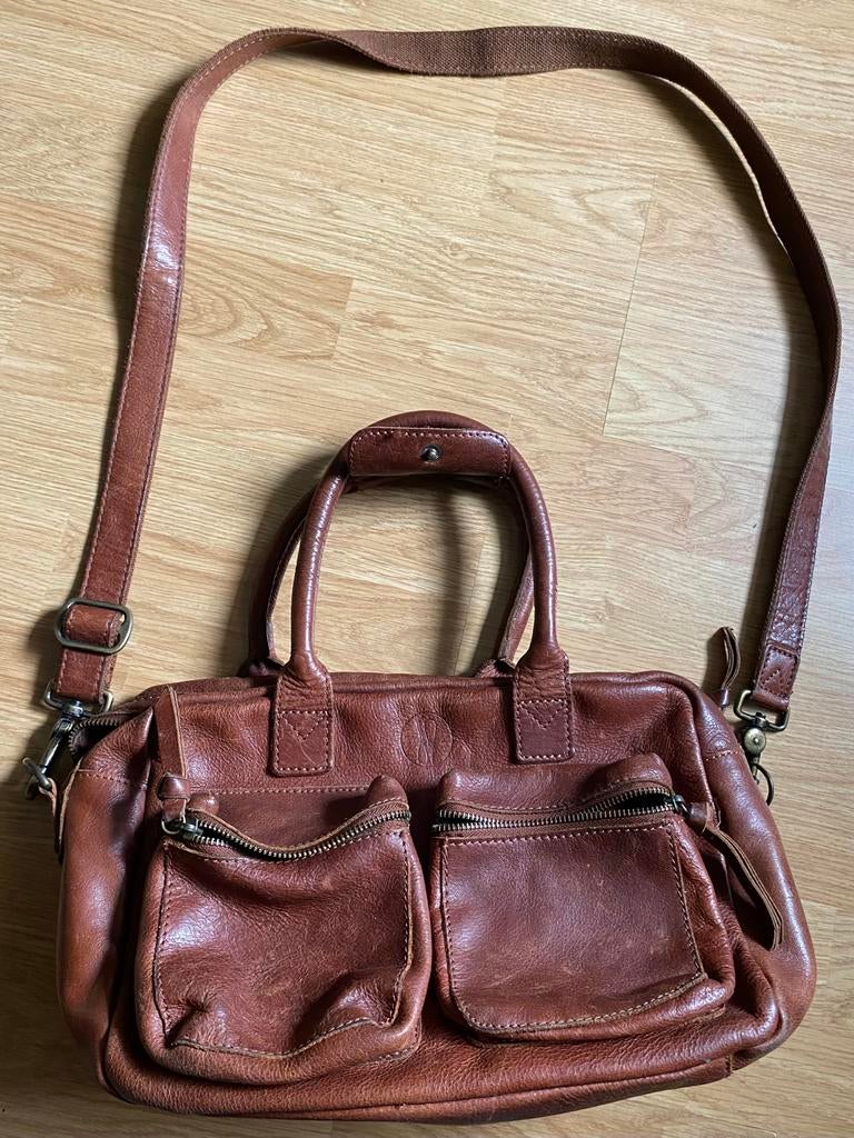 Leren cowboy tas, Ophalen of Verzenden, Gebruikt, Bruin, Handtas