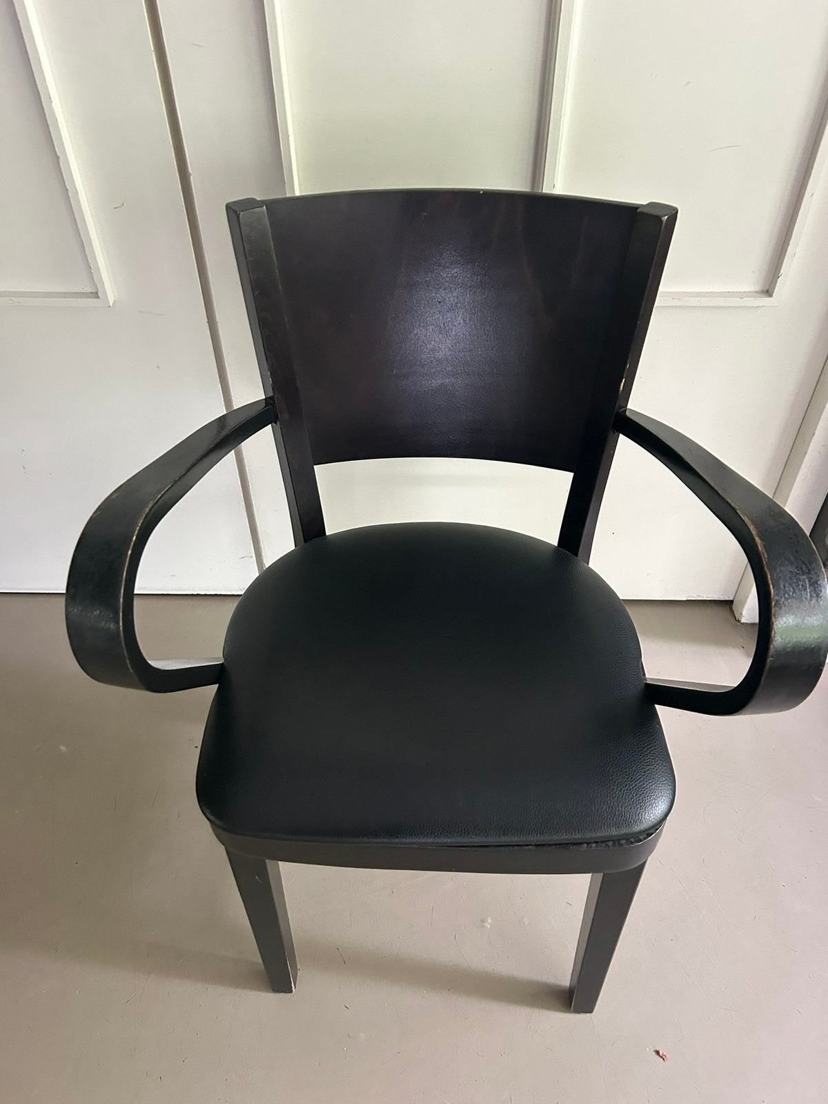 Zwart houten horeca dinerstoelen, Huis en Inrichting, Stoelen, Ophalen, Gebruikt, Brasserie, Zwart