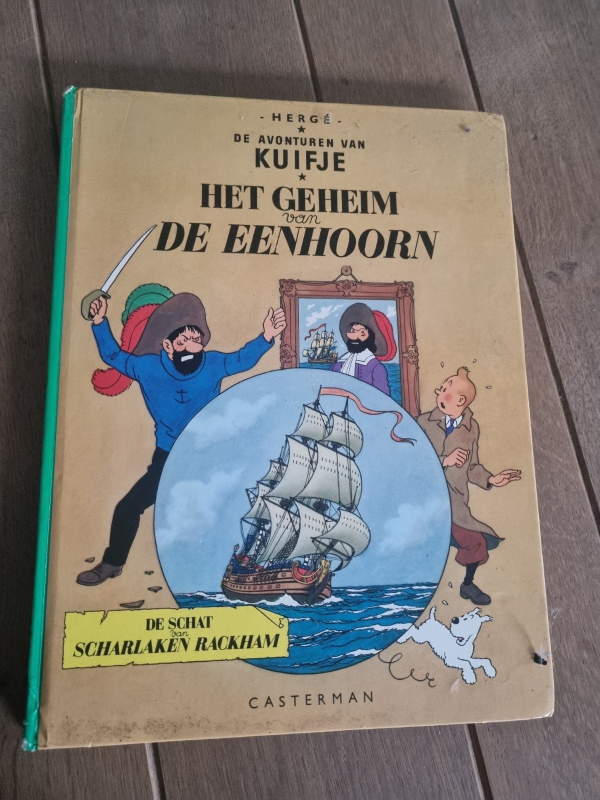 Kuifje 2-in-1: Schat v Scharlaken Rackham & Geheim Eenhoorn, Eén stripboek, Ophalen of Verzenden, Gelezen, Hergé