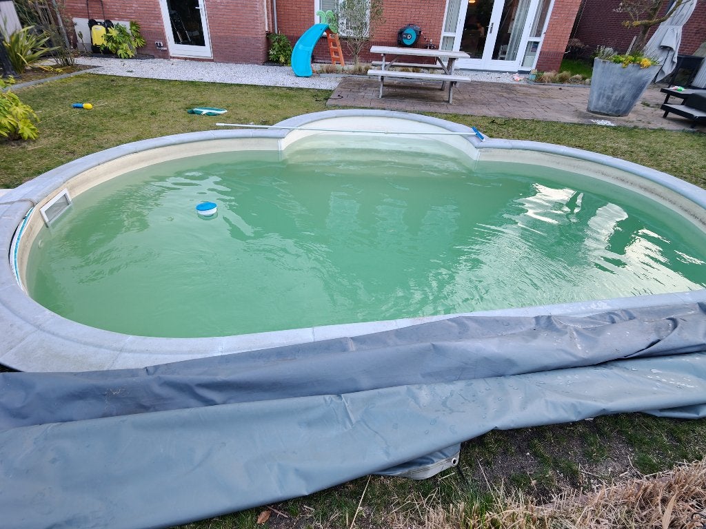 Waterair zwembad, optioneel met hayward 11m3 pomp met afdek, Gebruikt, 300 cm of meer, Ovaal, Ophalen