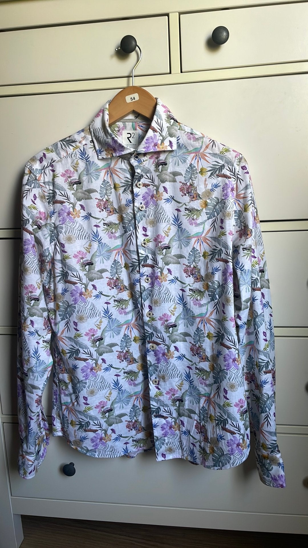 R2 Amsterdam shirt auto’s en bloemen maat S, Ophalen, Zo goed als nieuw
